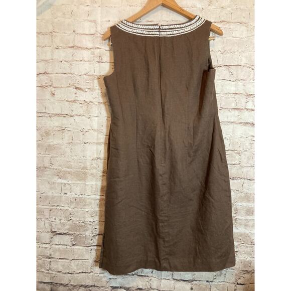 Talbots Brown Mini Dress with White Trim - Picture 13 of 15